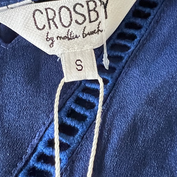 NEW CROSBY BY MOLLIE BURCH Blue Top Blouse S - Picture 3 of 3